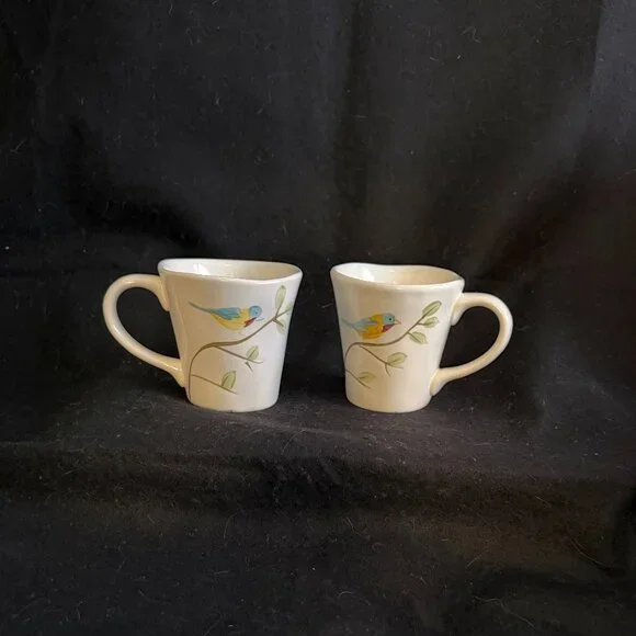 2 - Pier 1 Imports Hand Painted ‘Robin Bird’ Mugs - Picture 2 of 7